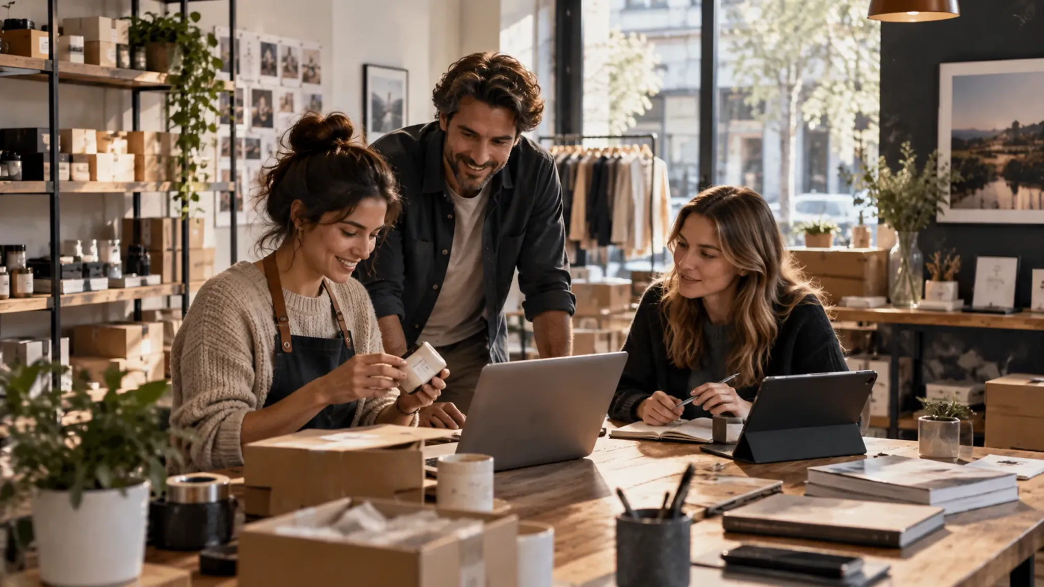 Peque&ntilde;a empresa trabajando con su conocimiento